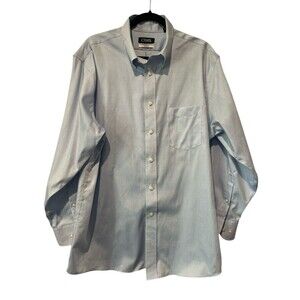 Chaps Men’s Long Sleeve Blue Shirt 17 Inch Neck, 32/33